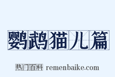 鹦鹉猫儿篇是什么意思的图片